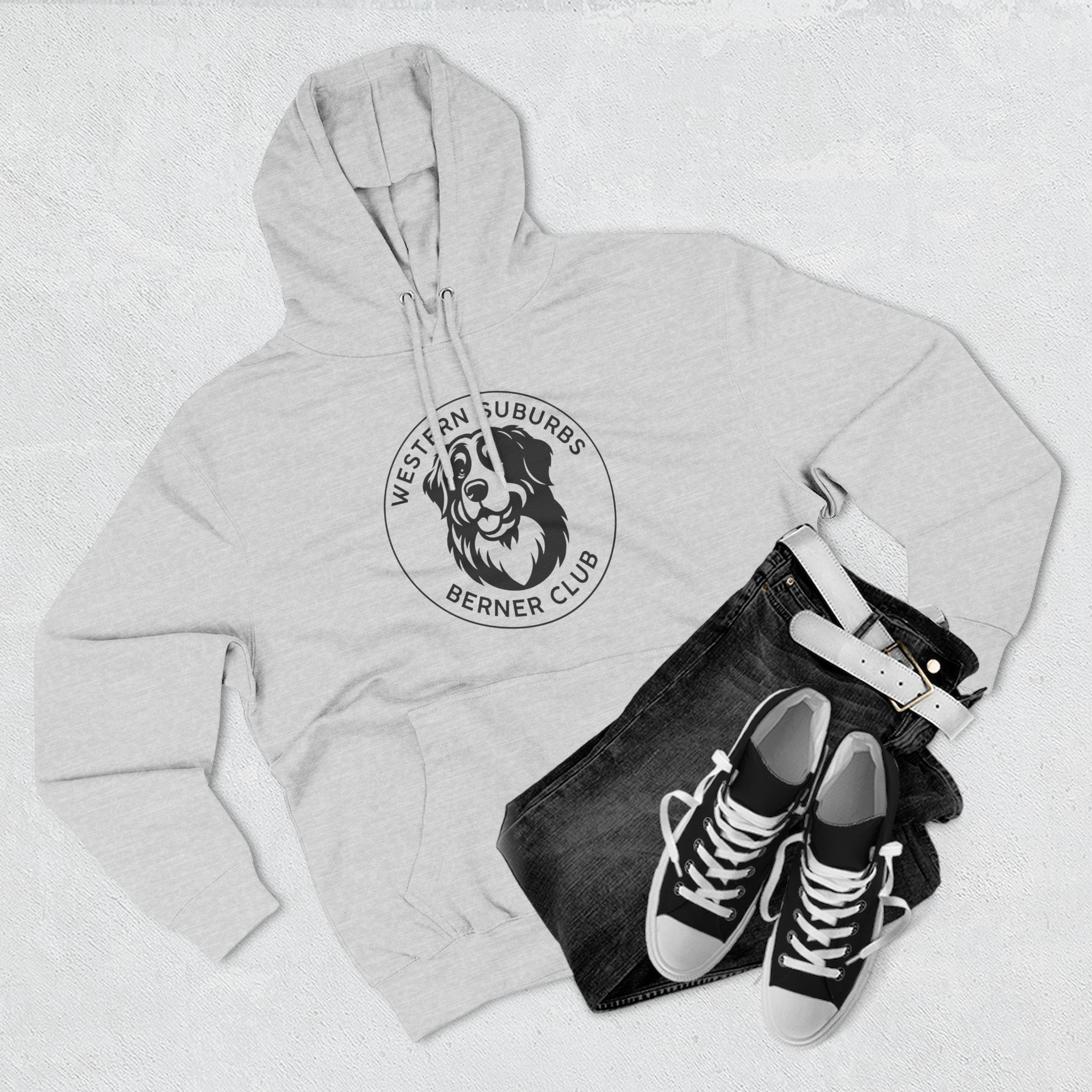Western Suburbs Berner Club Logo - Unisex Three-Panel Fleece Hoodie