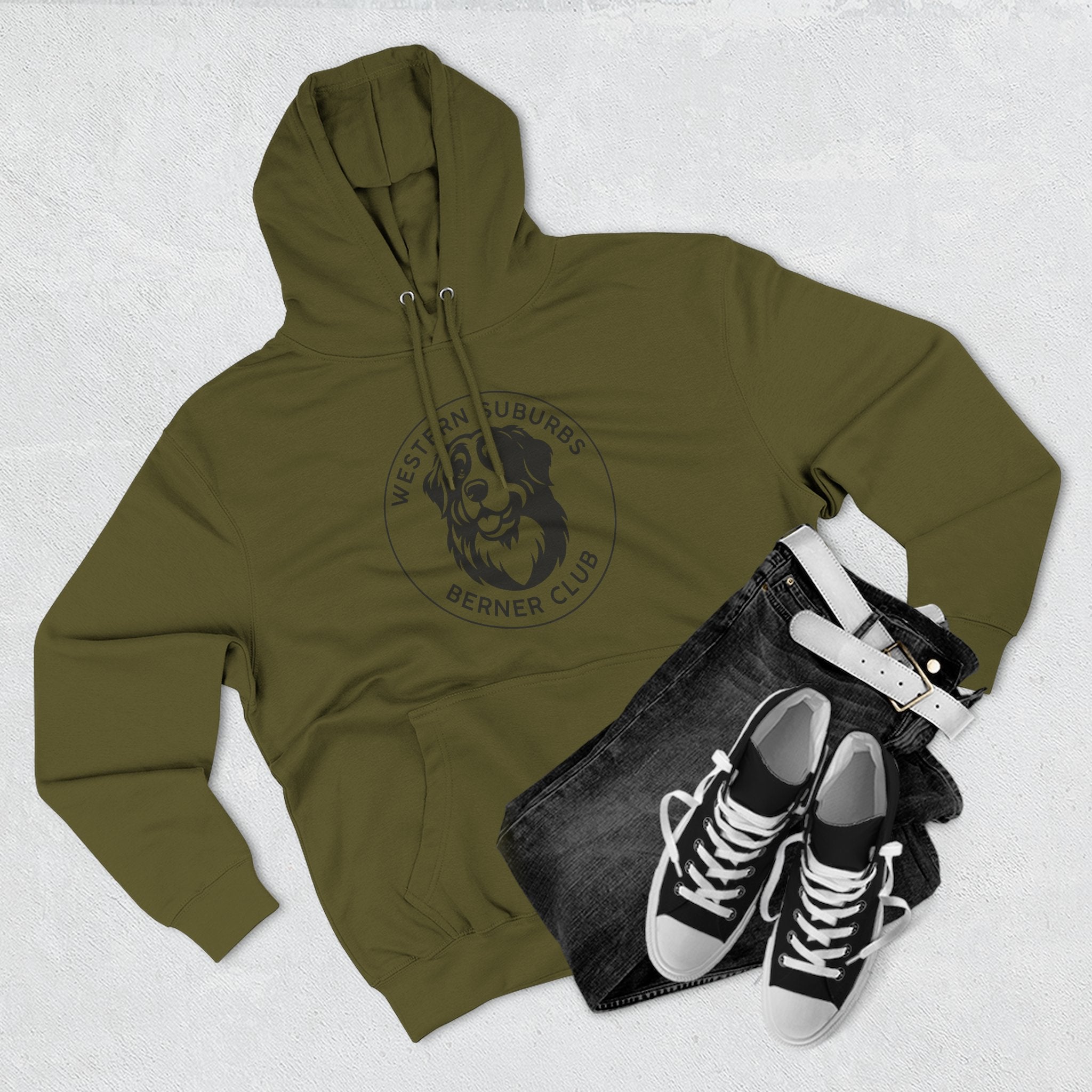 Western Suburbs Berner Club Logo - Unisex Three-Panel Fleece Hoodie