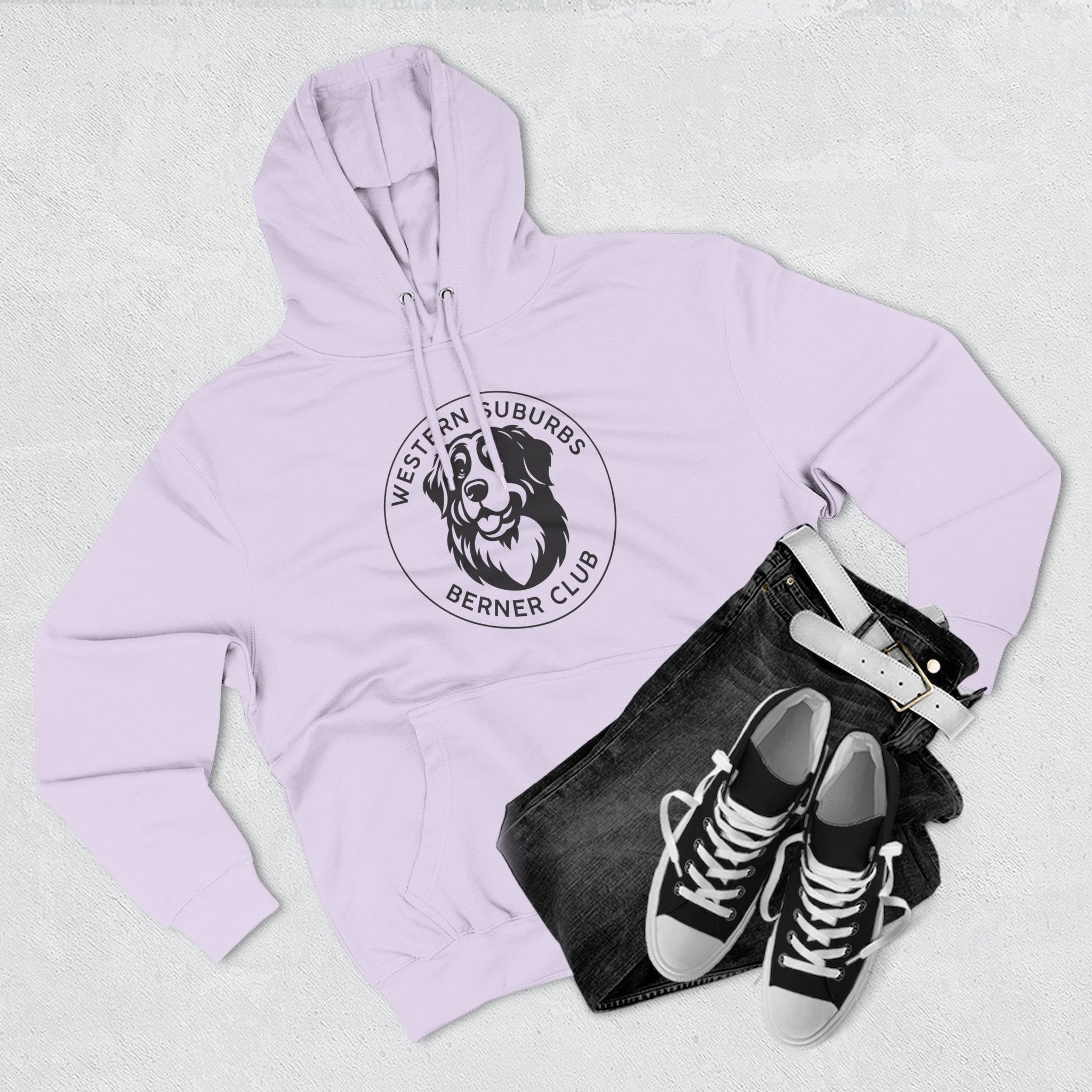 Western Suburbs Berner Club Logo - Unisex Three-Panel Fleece Hoodie