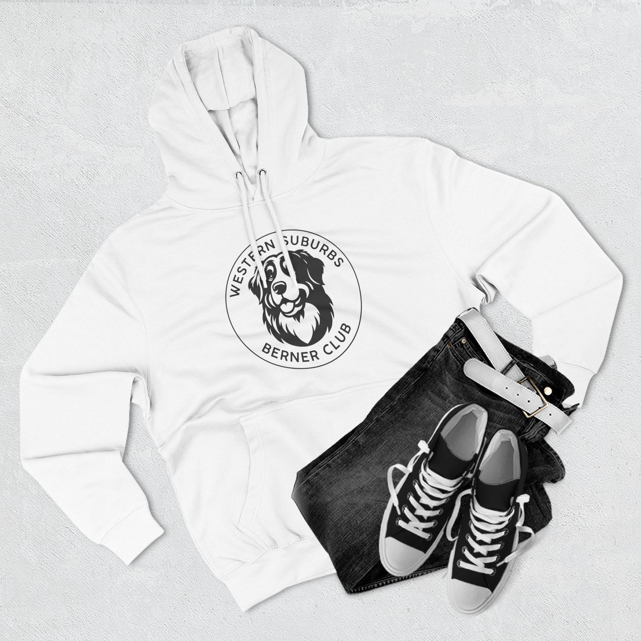 Western Suburbs Berner Club Logo - Unisex Three-Panel Fleece Hoodie