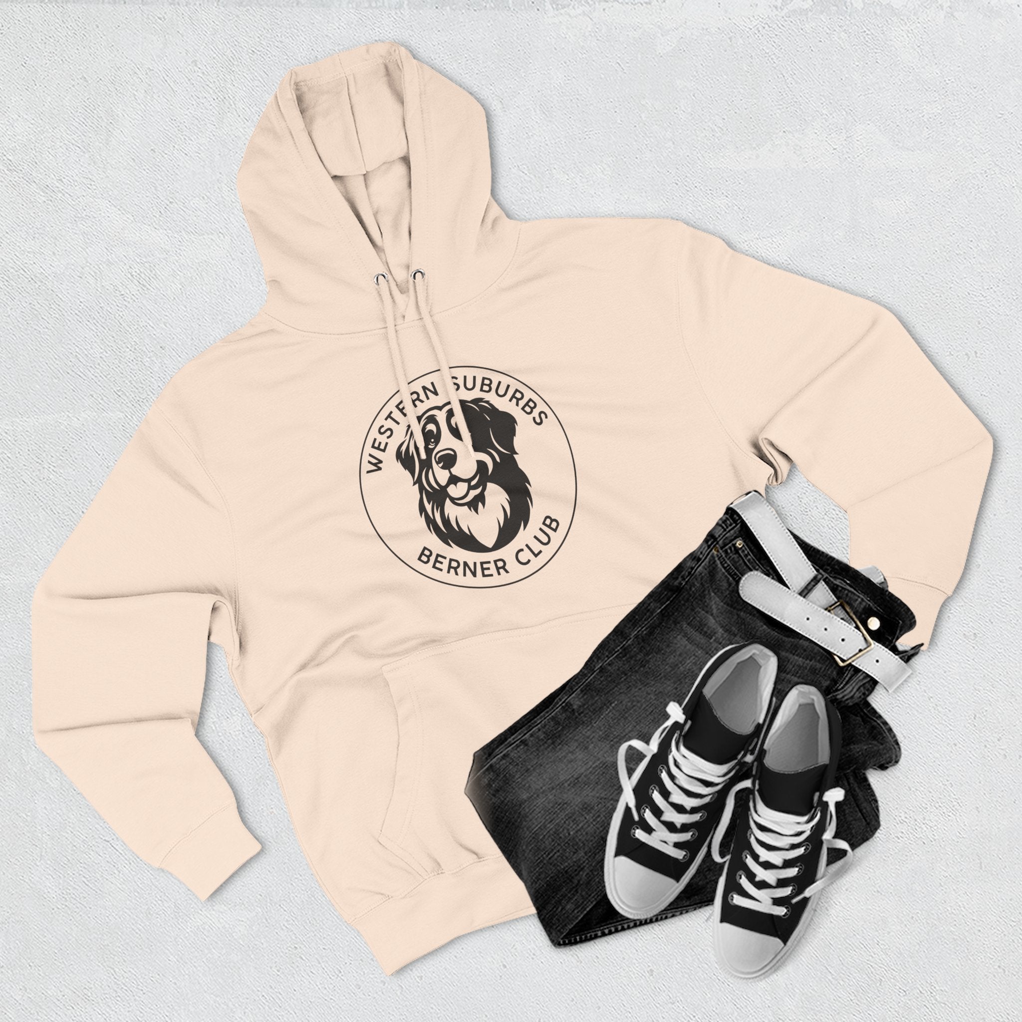 Western Suburbs Berner Club Logo - Unisex Three-Panel Fleece Hoodie