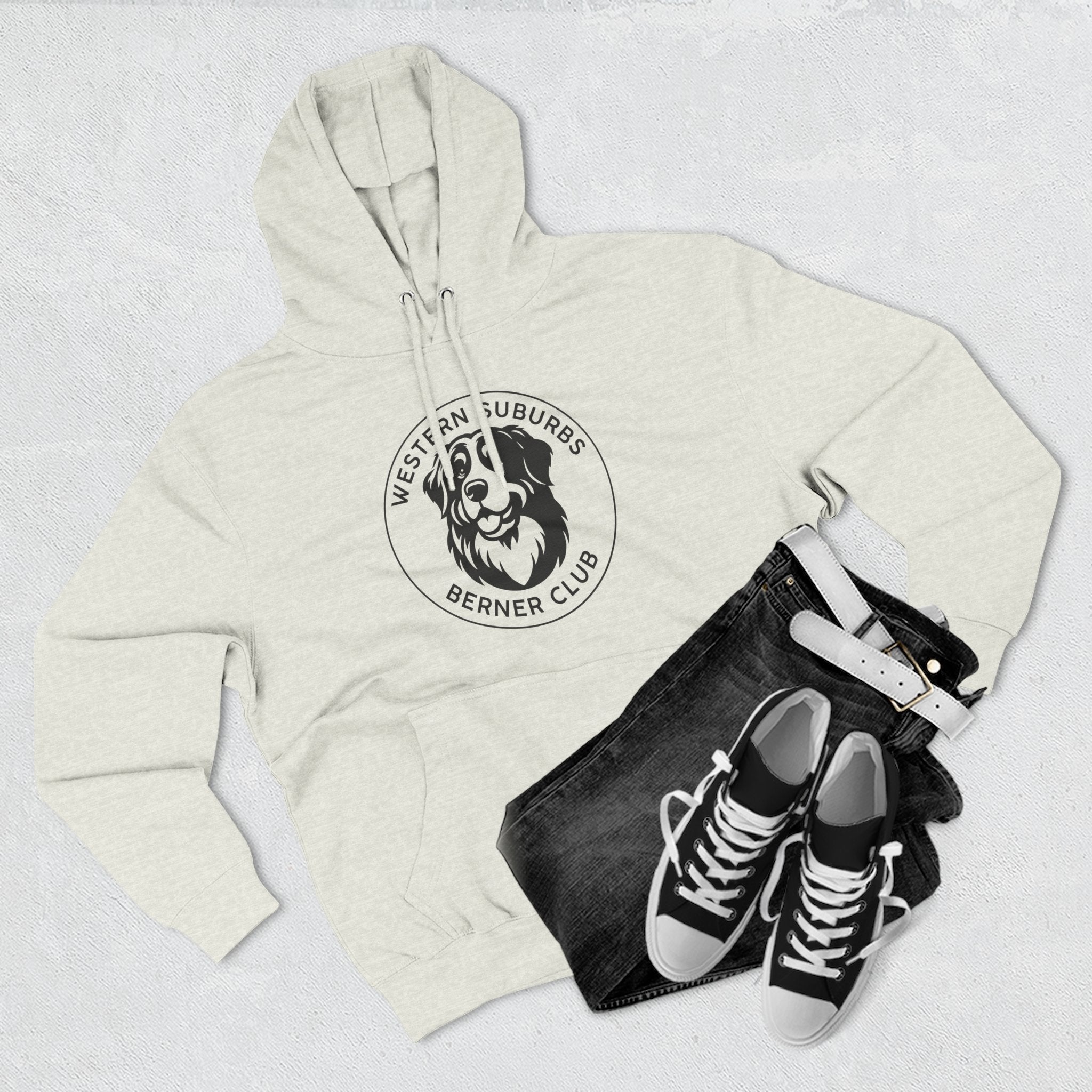 Western Suburbs Berner Club Logo - Unisex Three-Panel Fleece Hoodie
